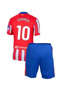 Fotbalové Dres Atletico Madrid Angel Correa #10 Dětské Domácí Oblečení 2024-25 Krátký Rukáv (+ trenýrky)